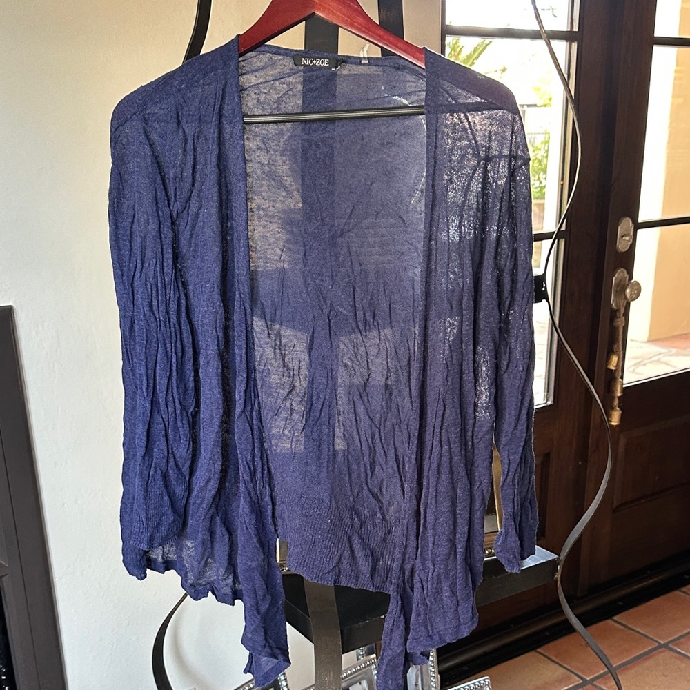 Indigo Women's Deep Blue Open-Front Cardigan
